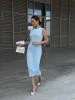 Платье трикотажное CHIC цв. изысканный голубой